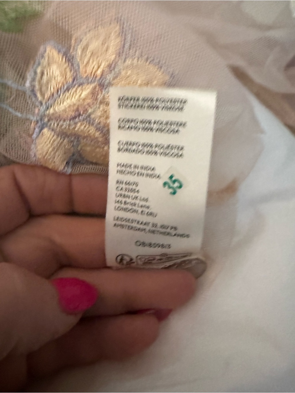 NWOT Anthropologie Embroidered Floral Mesh Top - Picture 10 of 12